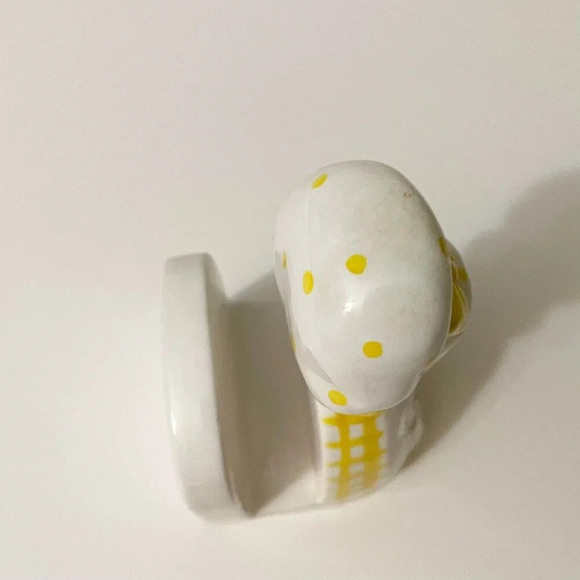 Vintage  Ceramic Napkin Holder Girl Lady Yellow Dress Praying Japan - Picture 12 of 16